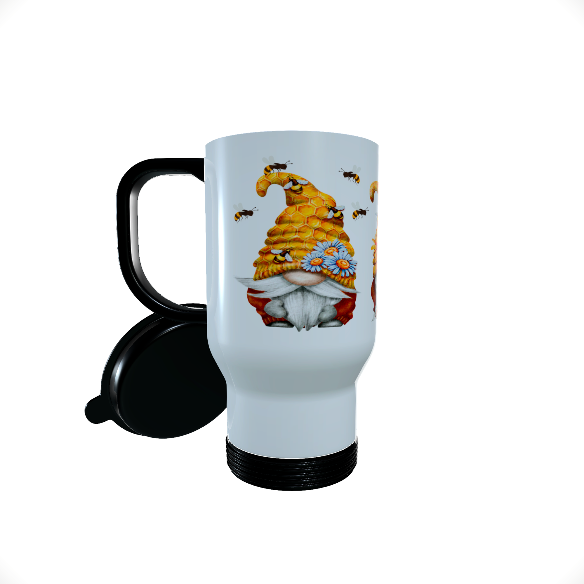 Honey Bee Gnome Travel Mug, Gnome Coffee Mug, Gonk Tea Mug